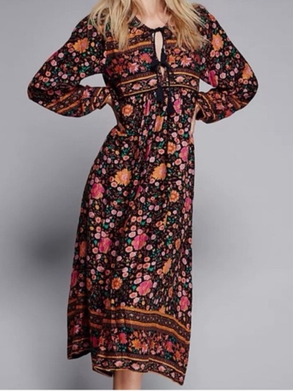 Spell winter garden folk dress midi small